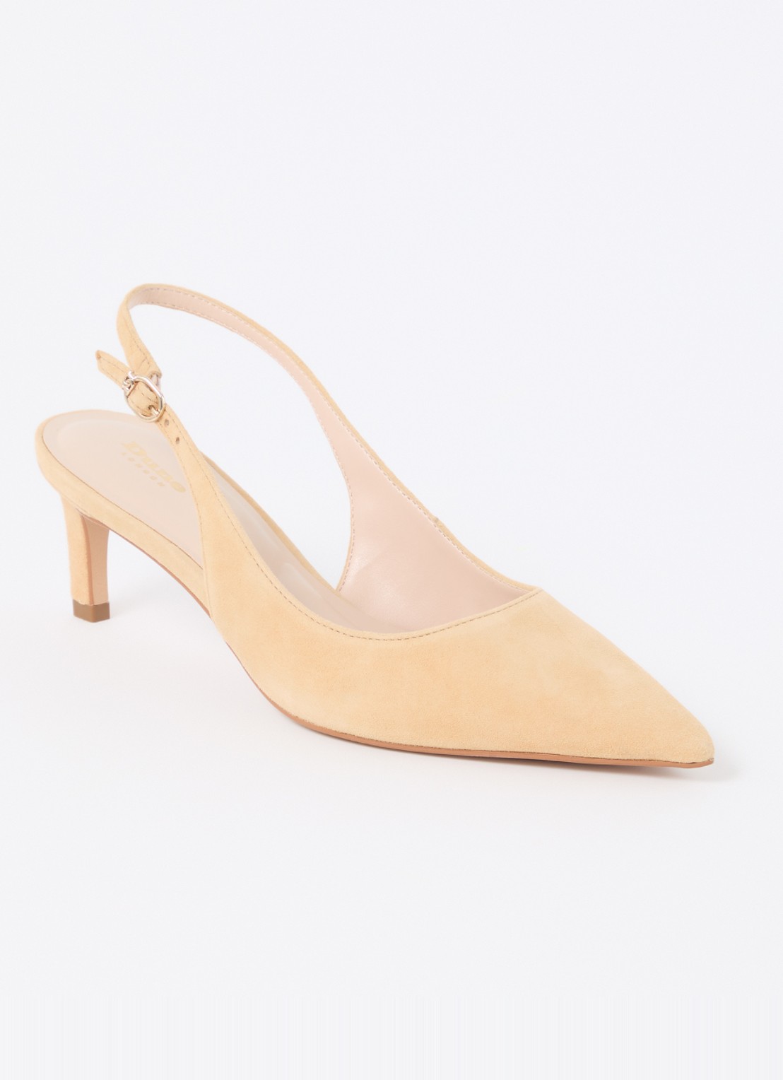 Dune London Celinna slingback van lakleer - voorkant 5 zand