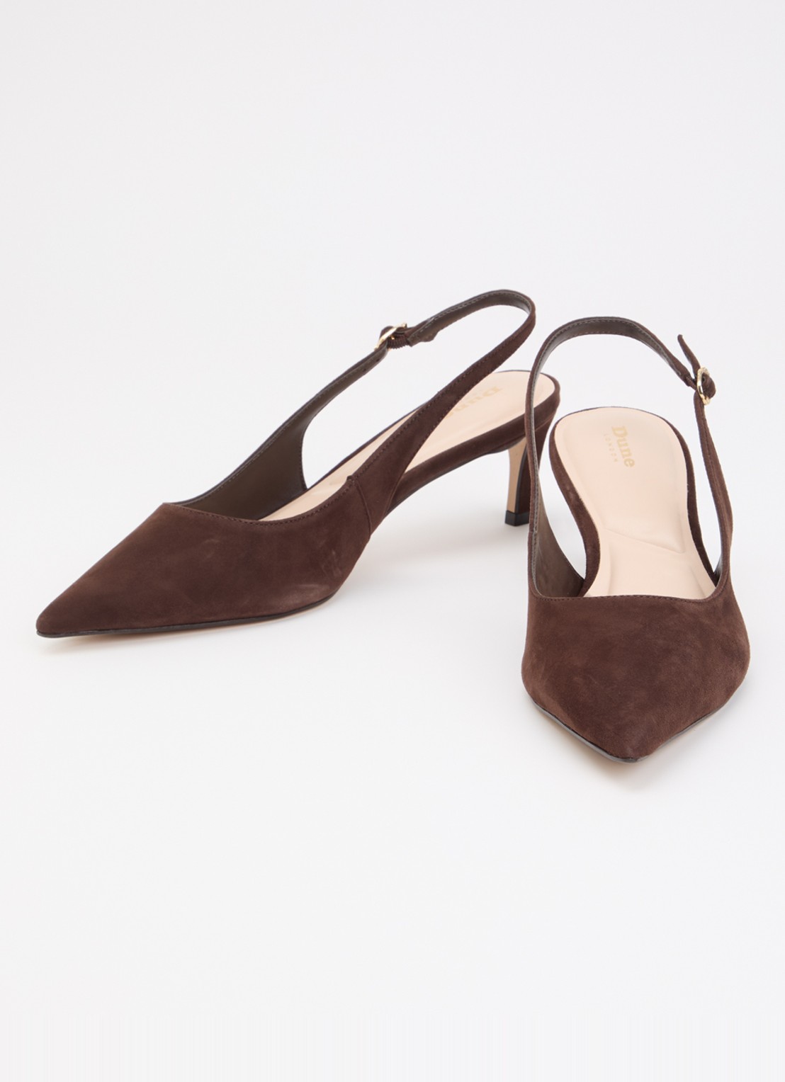 Dune London Celinna slingback van lakleer - detail bruin