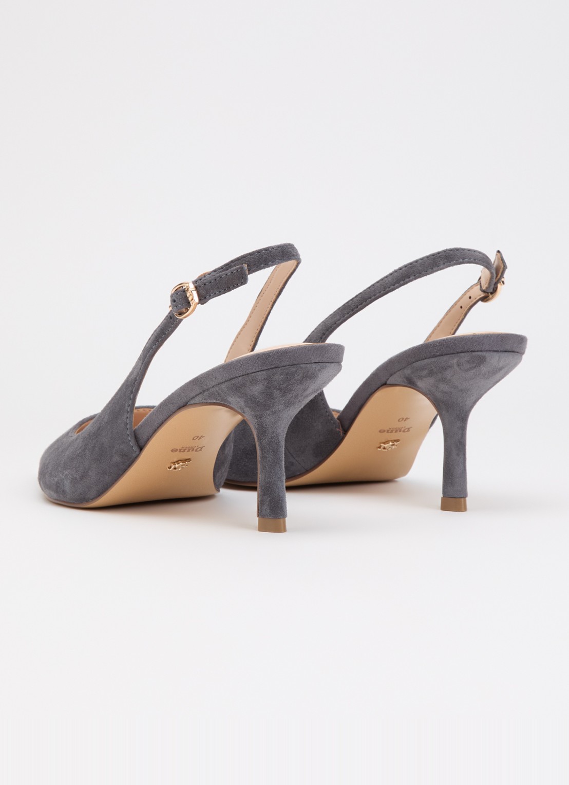 Dune London Celise slingback  - achterkant 4 donkergrijs