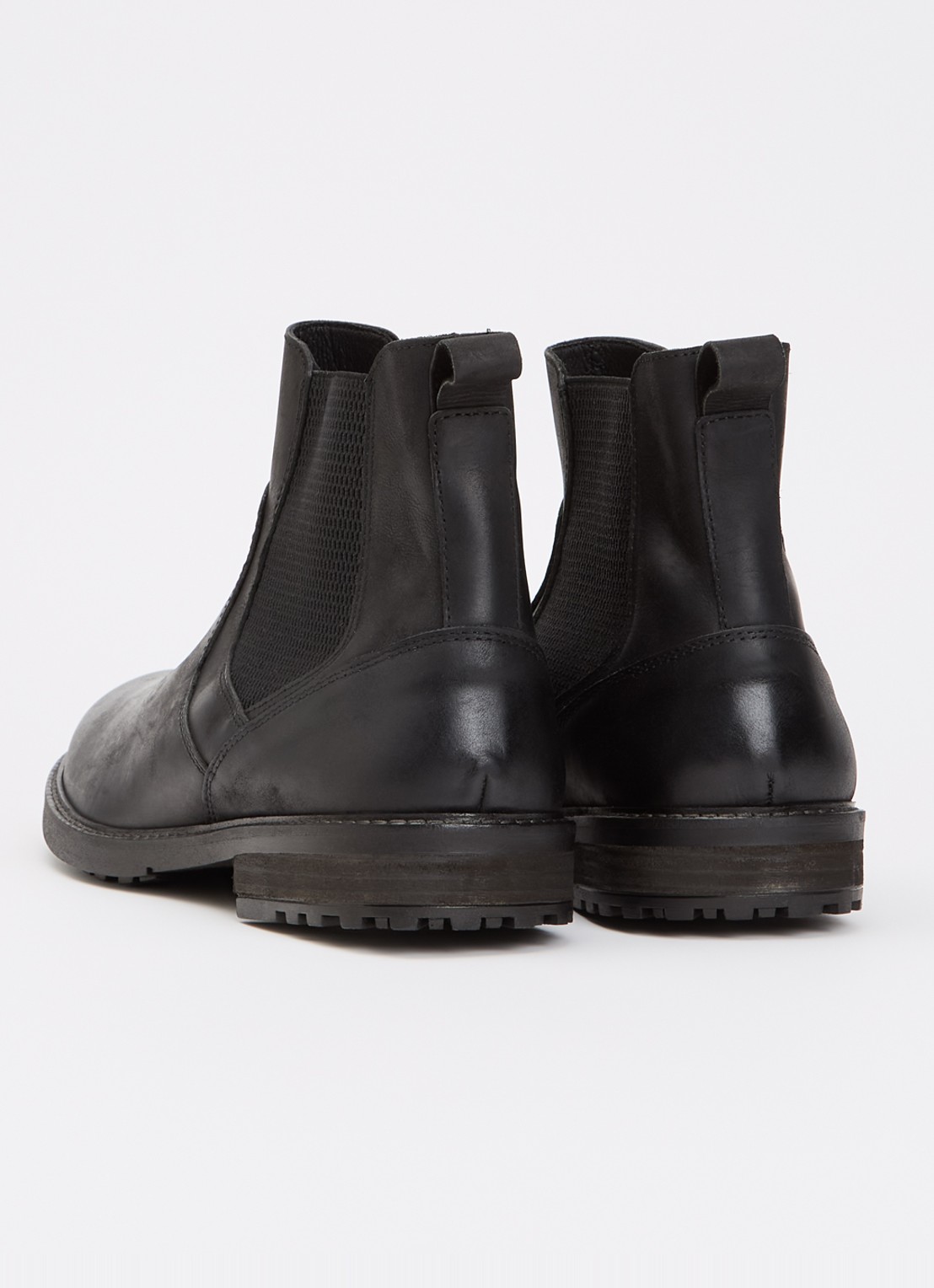 Dune London Champy chelsea boot van leer - achterkant zwart
