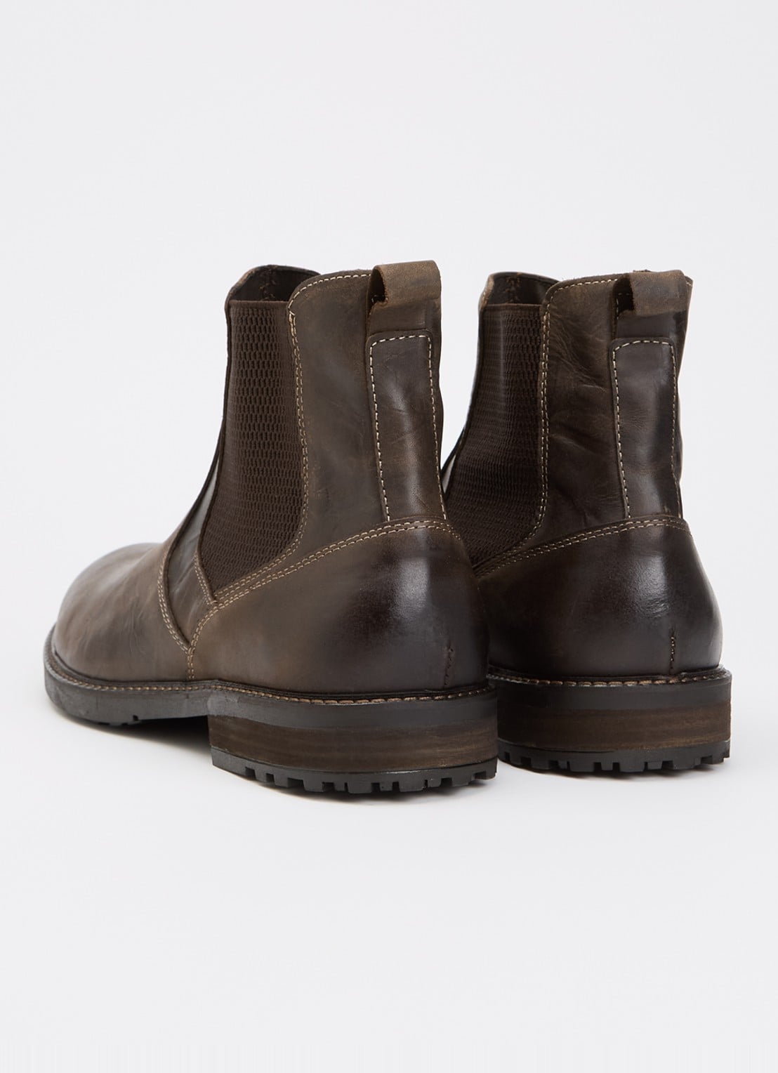 Dune London Champy chelsea boot van leer - achterkant 2 donkerbruin