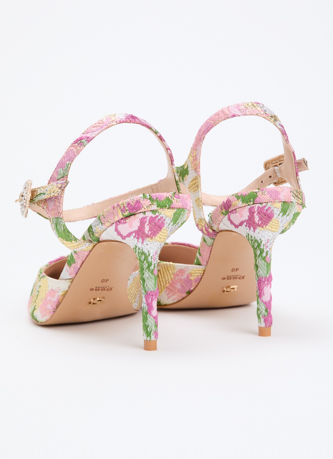 Dune London Channel sandalette met strass - achterkant 2 lichtroze