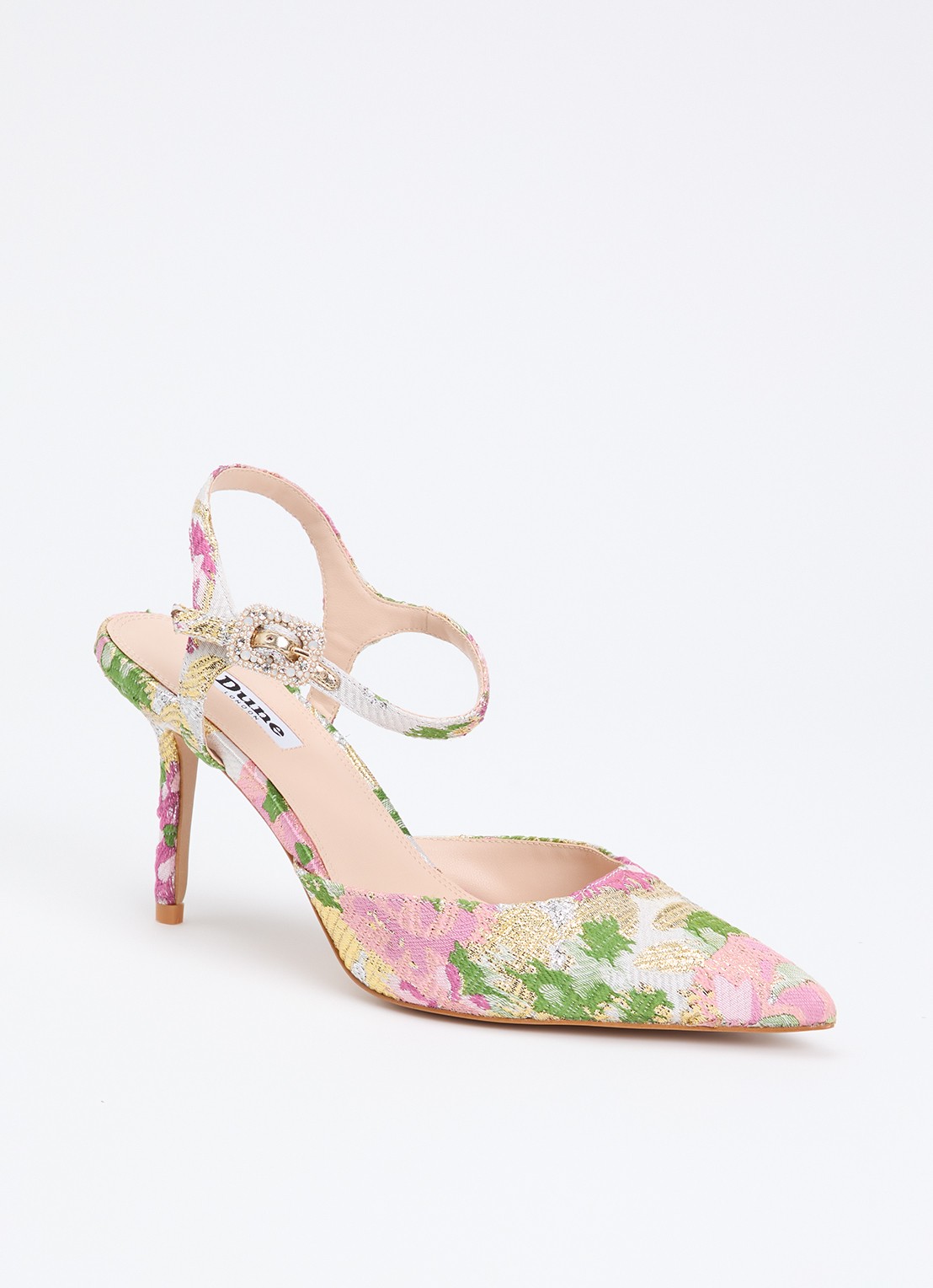 Dune London Channel sandalette met strass - voorkant lichtroze