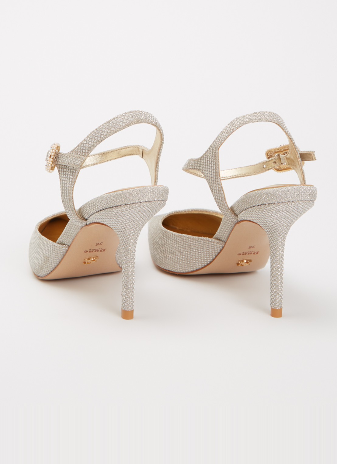 Dune London Channel sandalette met strass - achterkant 4 goud