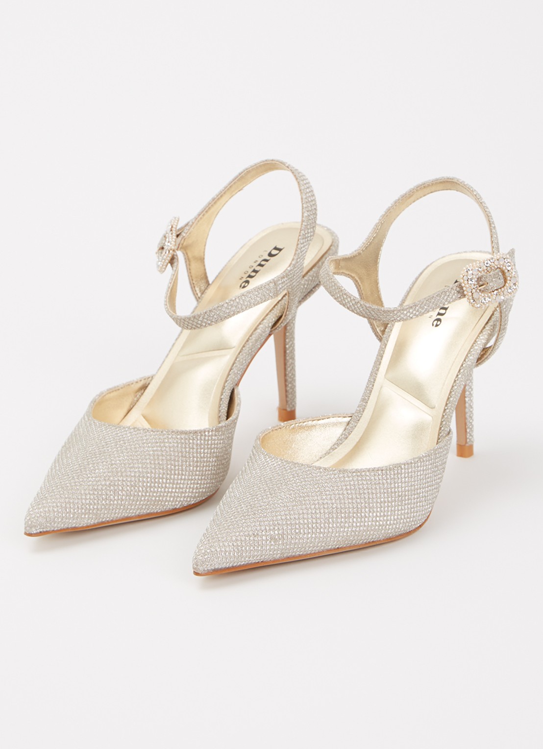 Dune London Channel sandalette met strass - detail goud