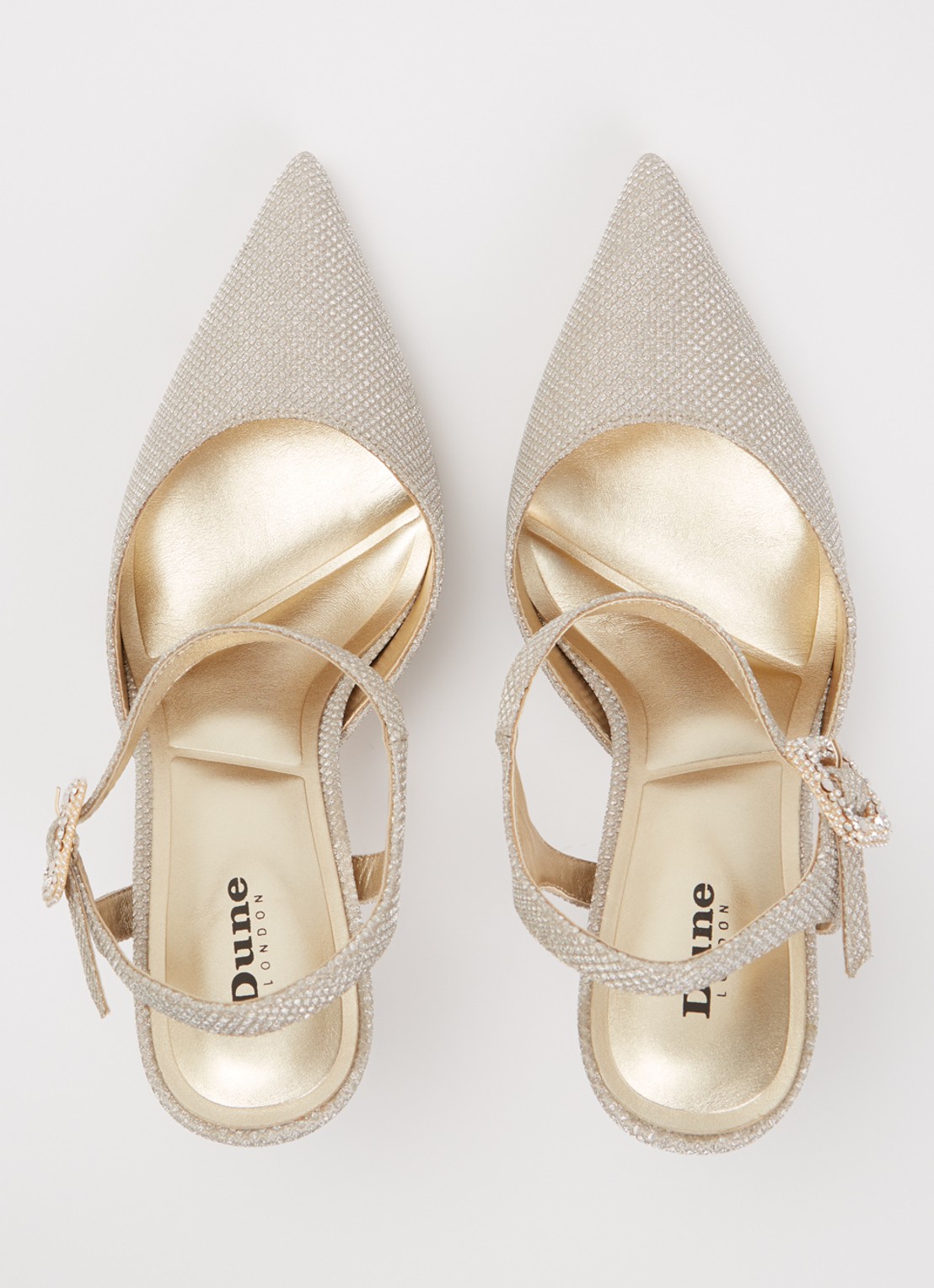 Dune London Channel sandalette met strass - detail 2 goud