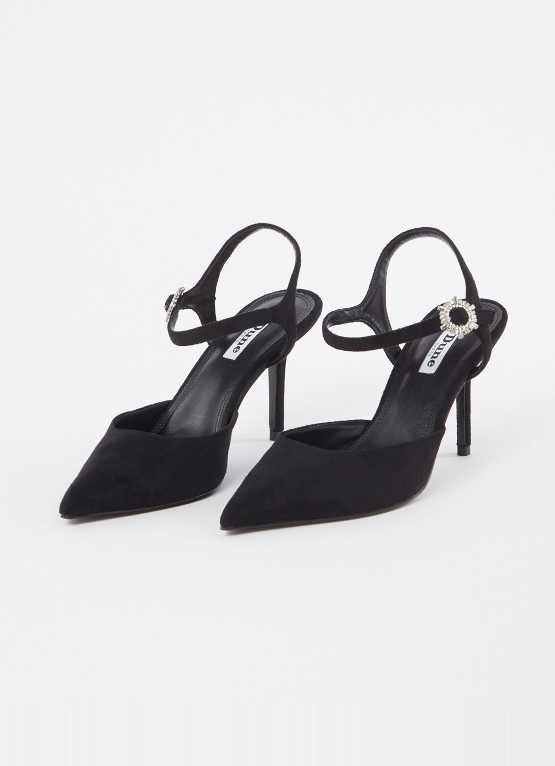 Dune London Channel sandalette met strass - detail zwart