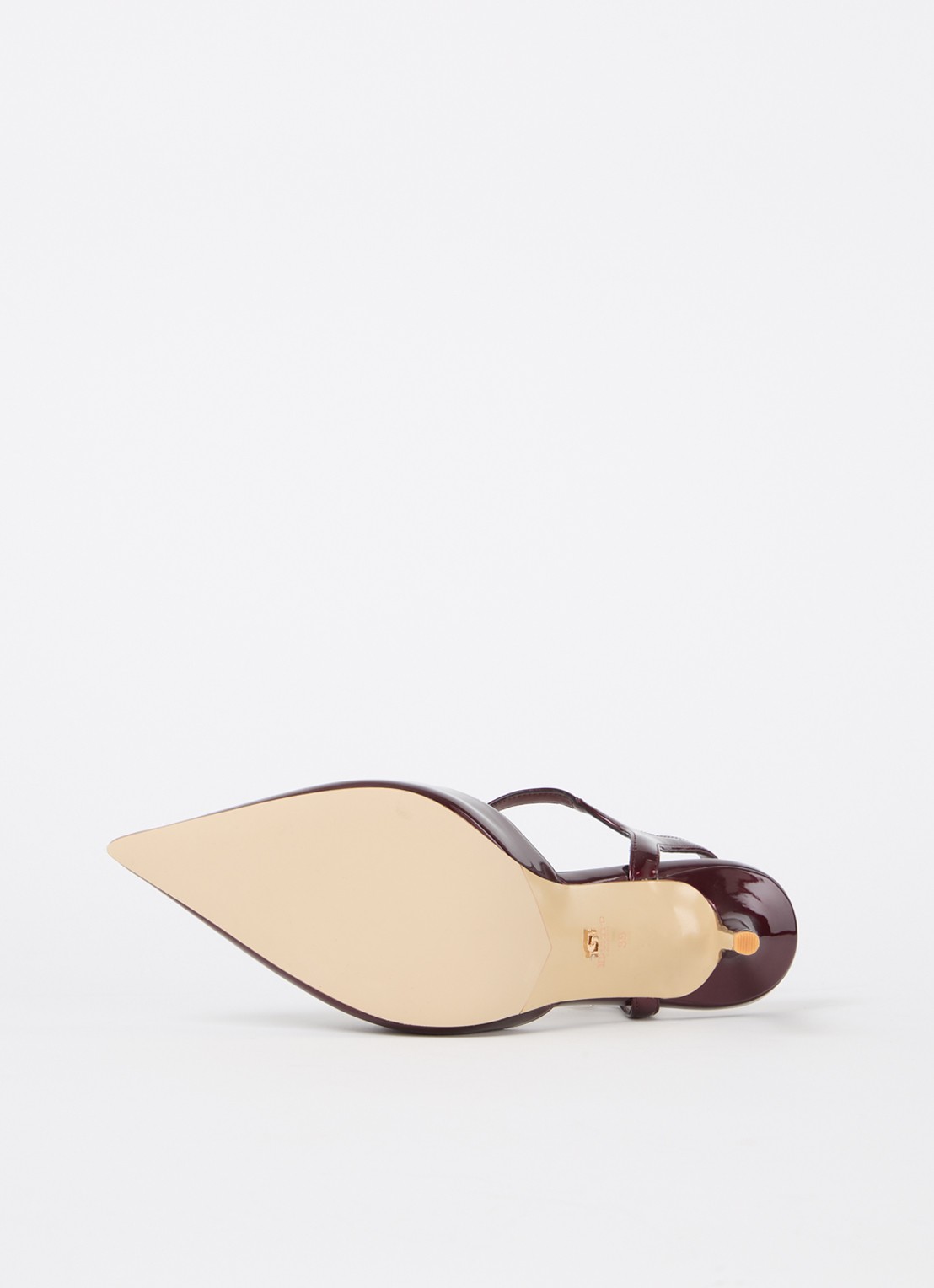 Dune London Channel sandalette met strass - detail 4 bordeauxrood