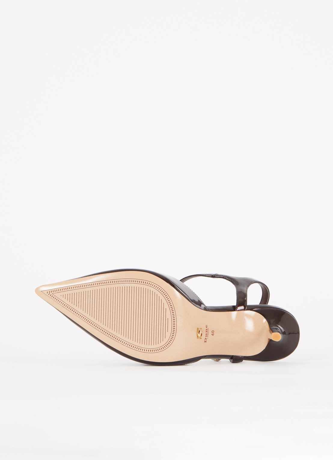 Dune London Channel sandalette met strass - detail 3 donkerbruin