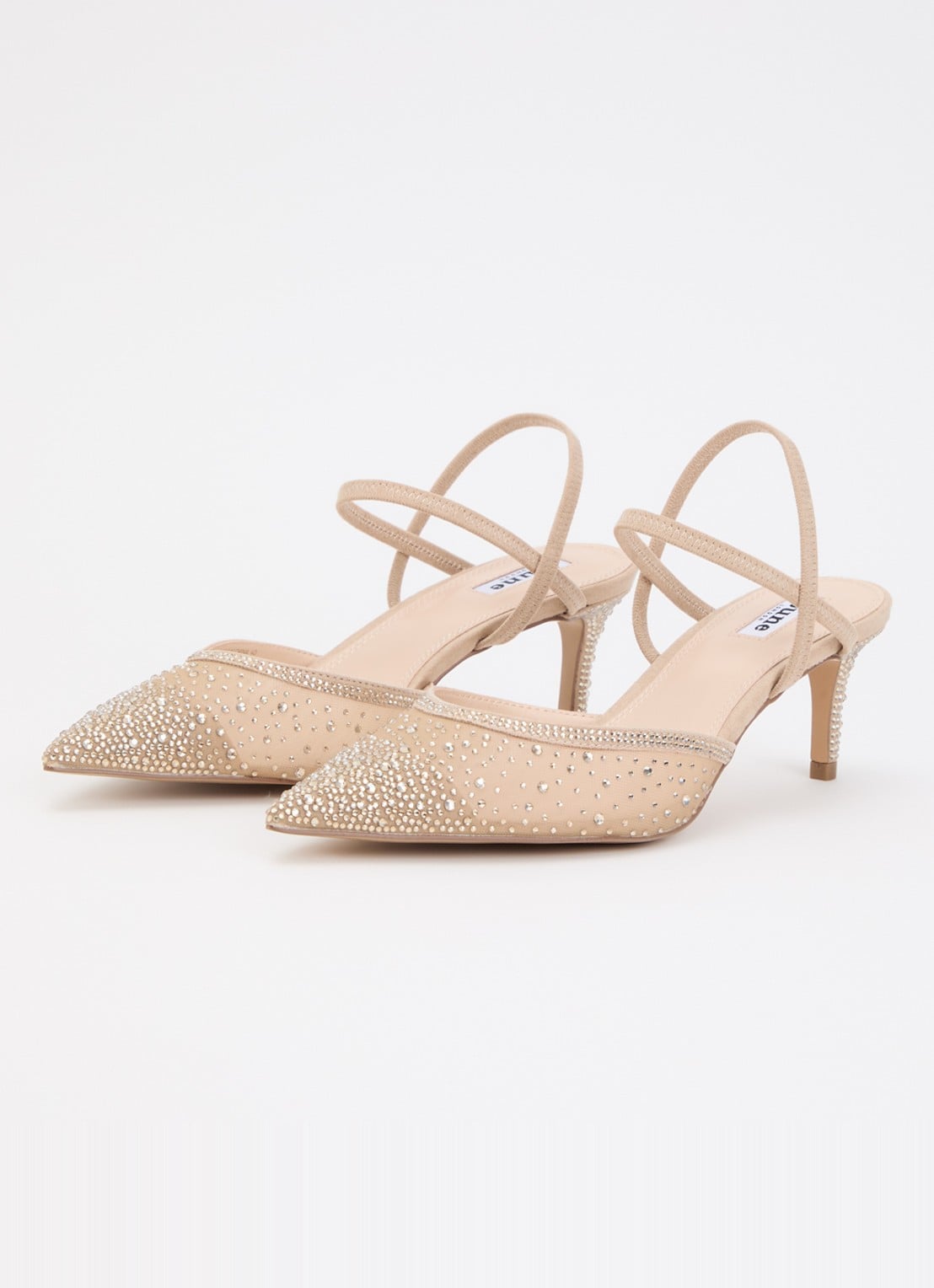 Dune London Charismatic slingback met strass - detail donkerbeige