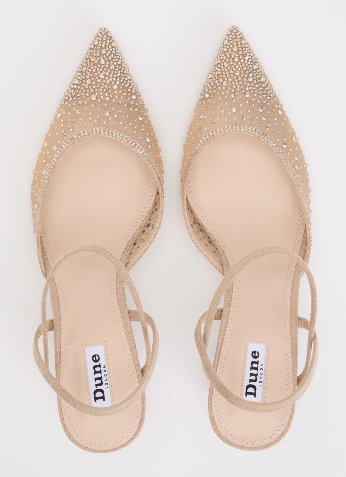 Dune London Charismatic slingback met strass - detail 2 donkerbeige