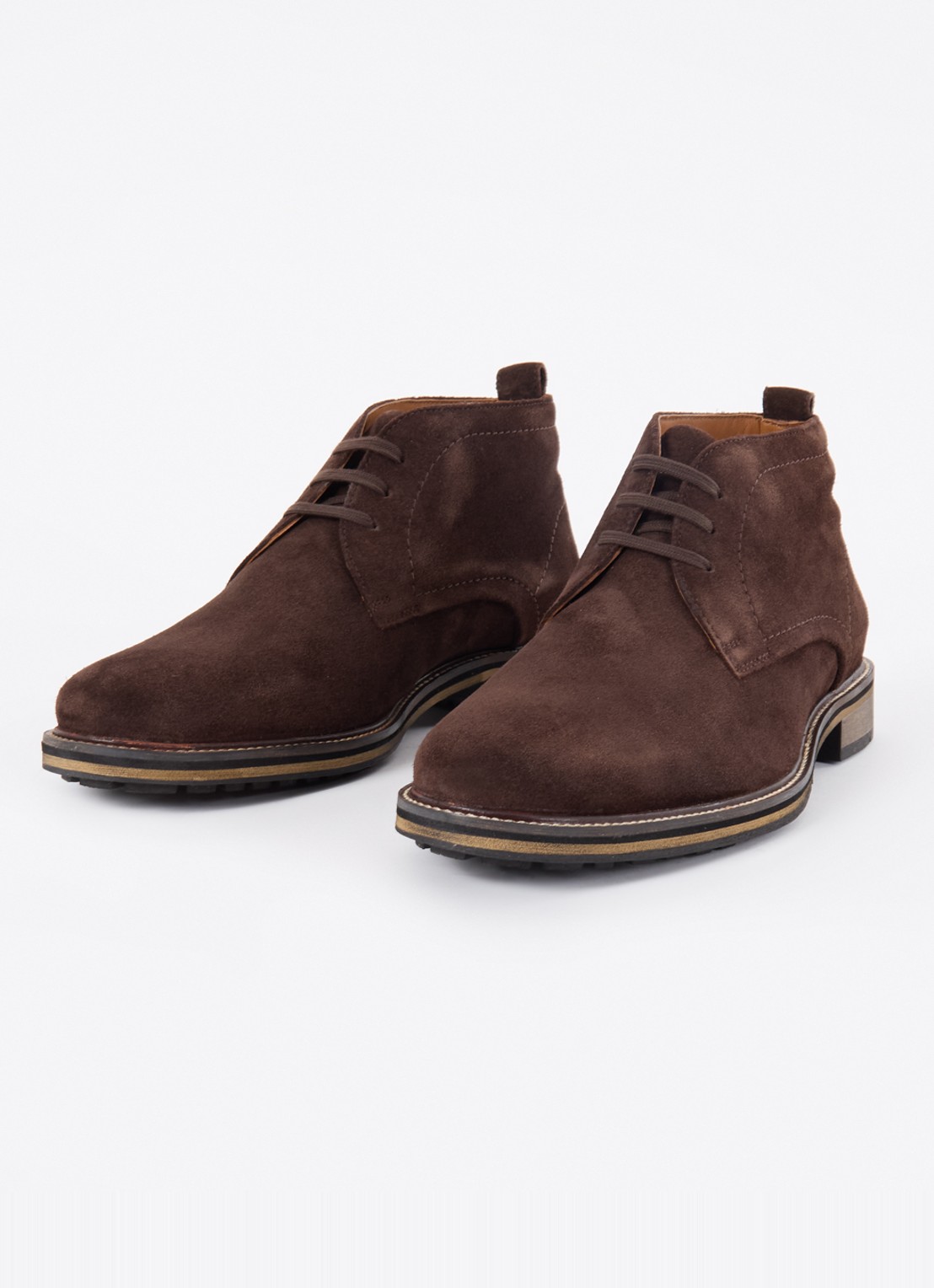 Dune London Charleys veterschoen van leer - detail bruin