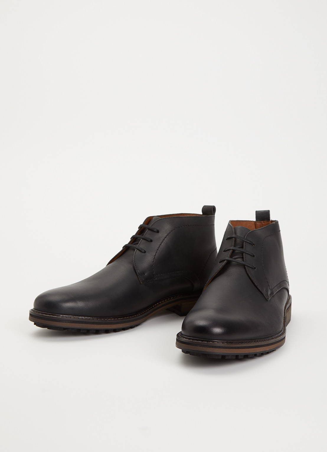 Dune London Charleys veterschoen van leer - detail 2 zwart