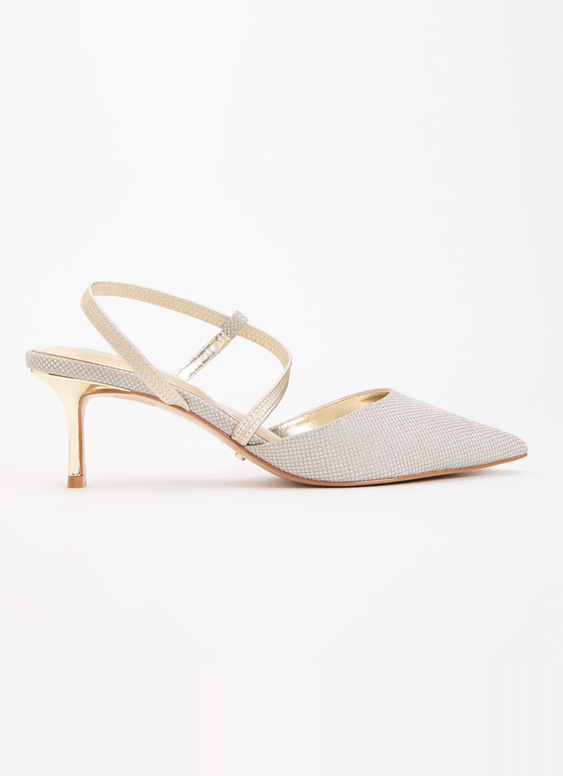 Dune London Charming slingback - voorkant 2 goud