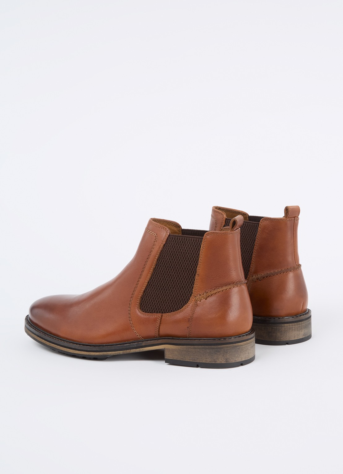 Dune London Chorleys chelsea boot van leer  - achterkant 4 bruin