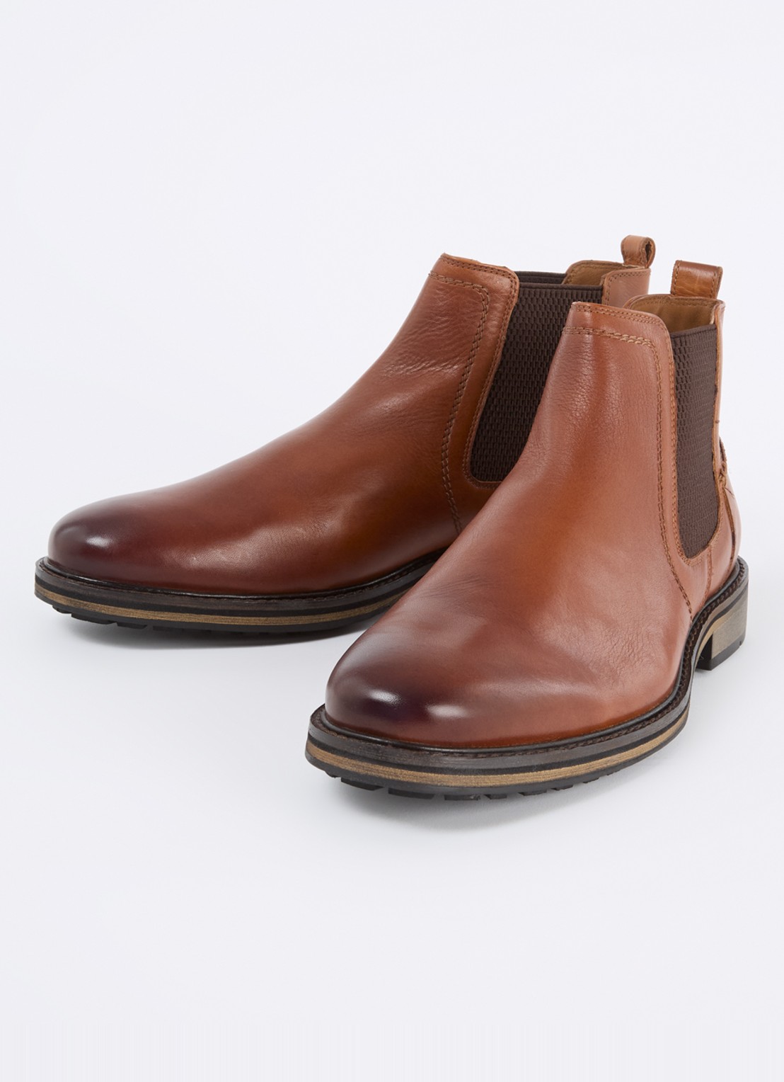 Dune London Chorleys chelsea boot van leer  - detail bruin