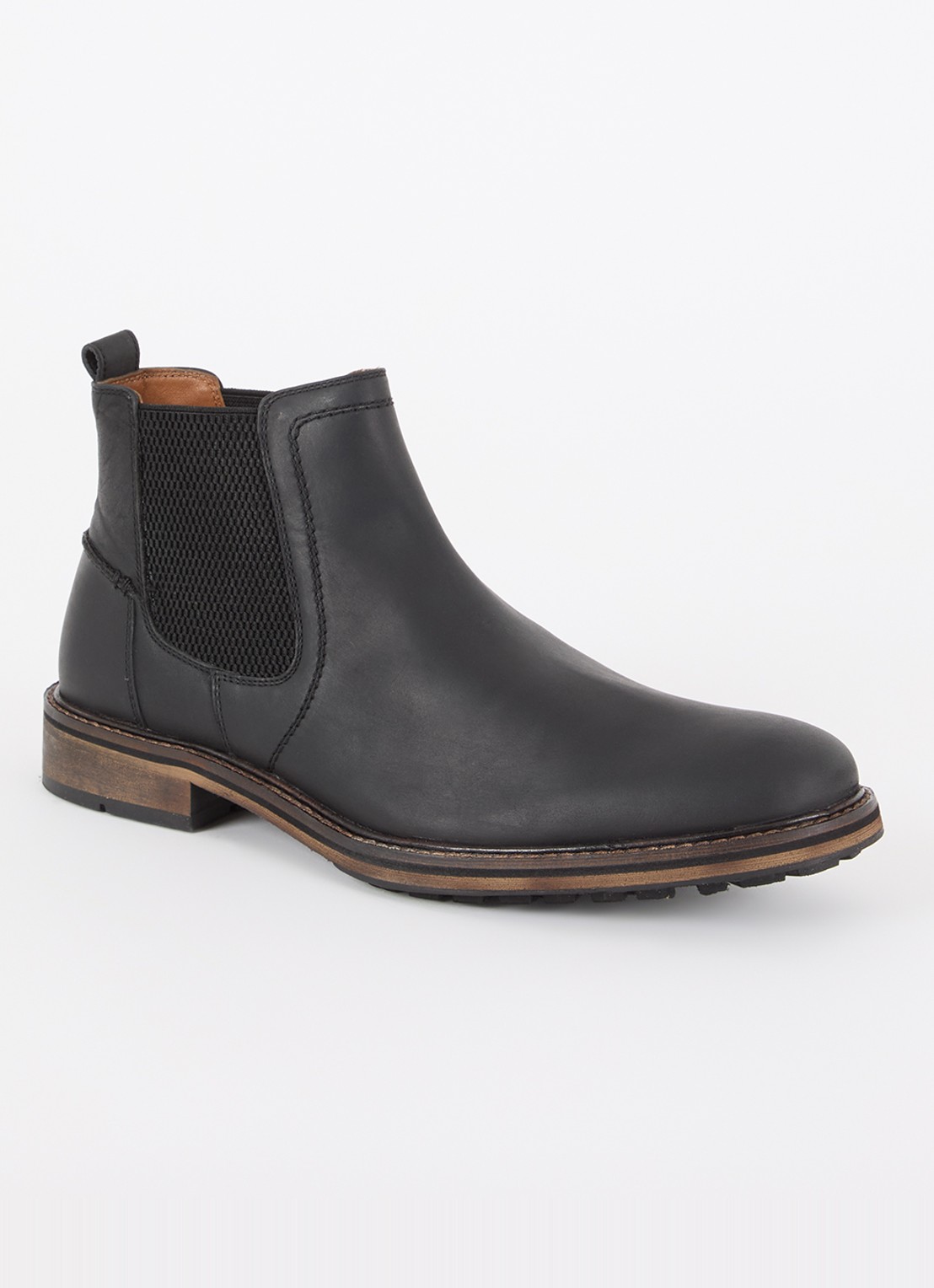 Dune London Chorleys chelsea boot van leer  - voorkant 4 zwart