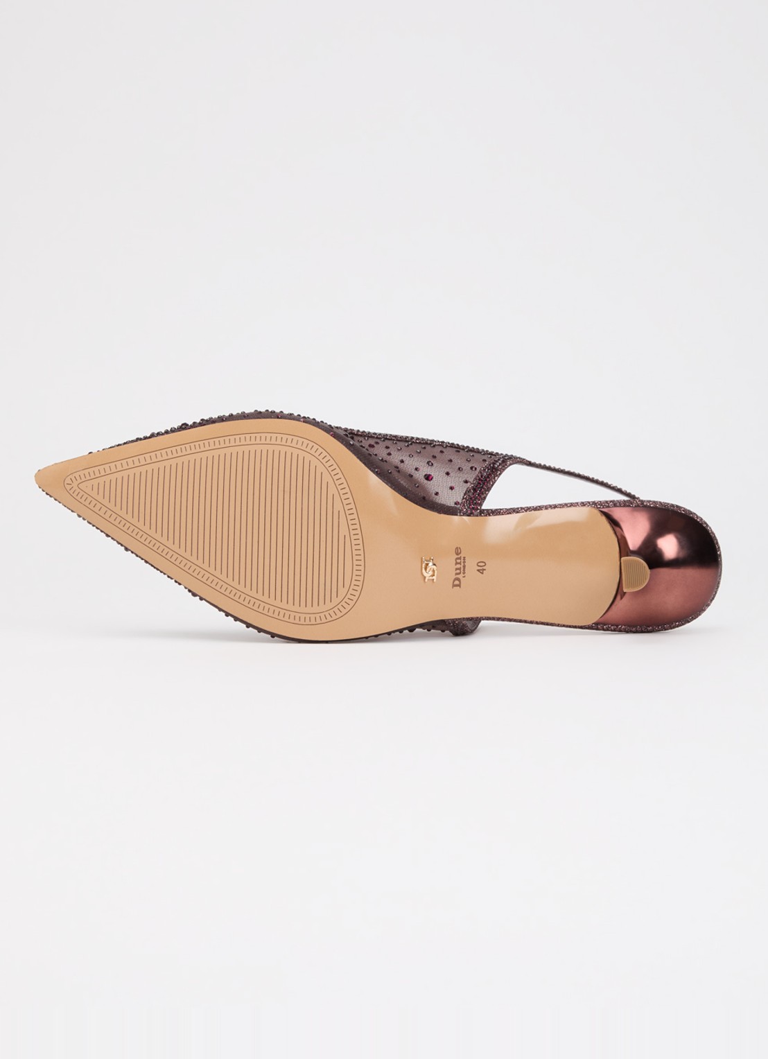 Dune London Cirelle slingback van mesh met strass - detail 3 aubergine