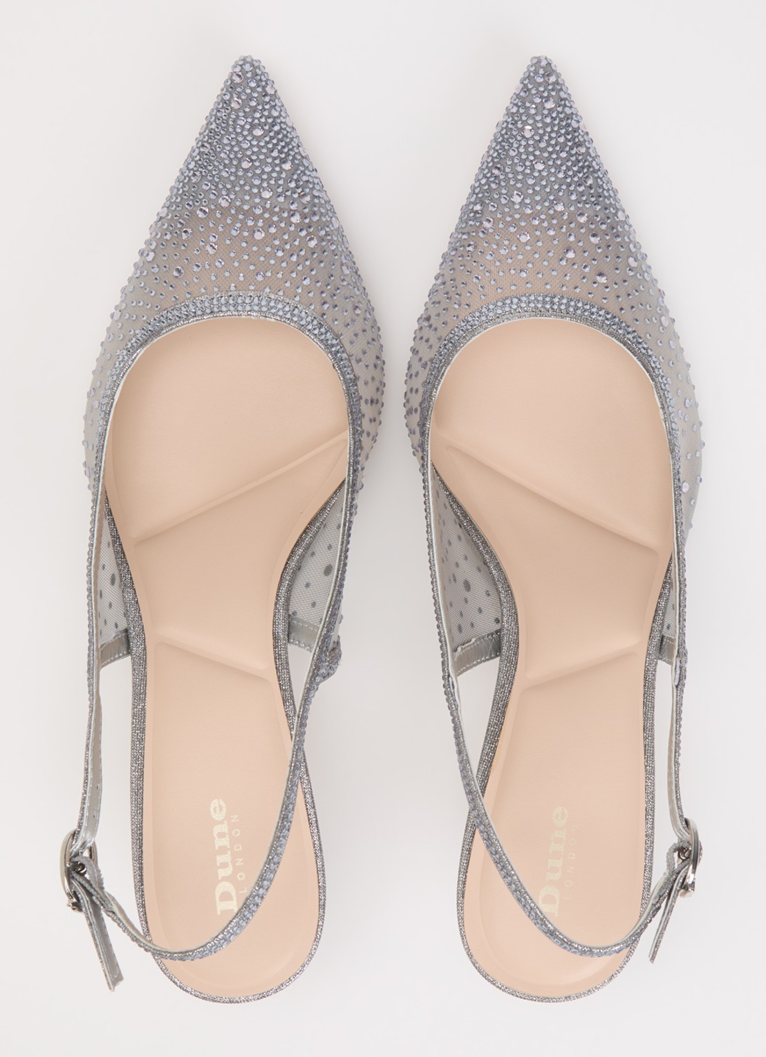 Dune London Cirelle slingback van mesh met strass - detail 3 grijs