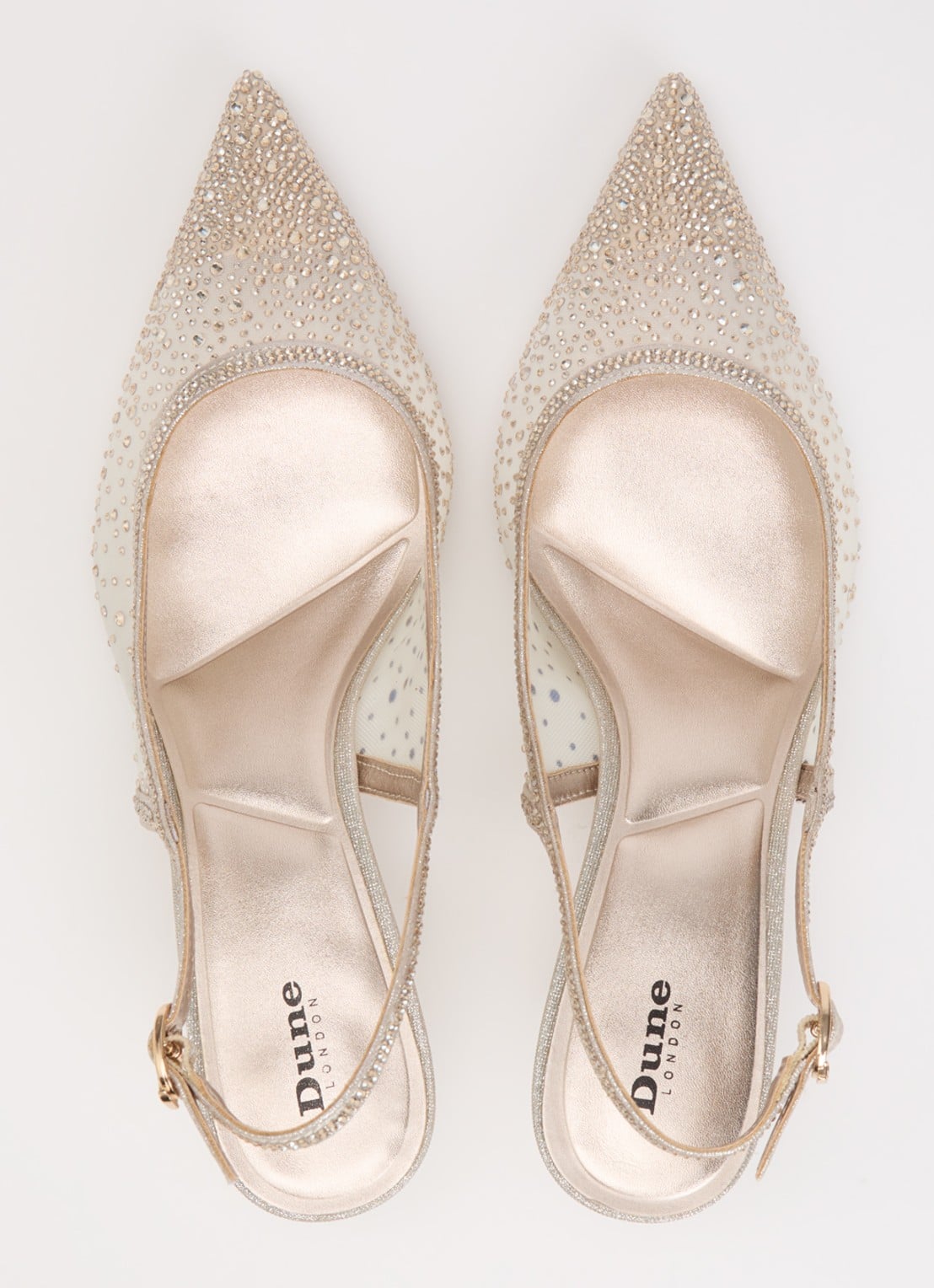 Dune London Cirelle slingback van mesh met strass - detail 2 goud