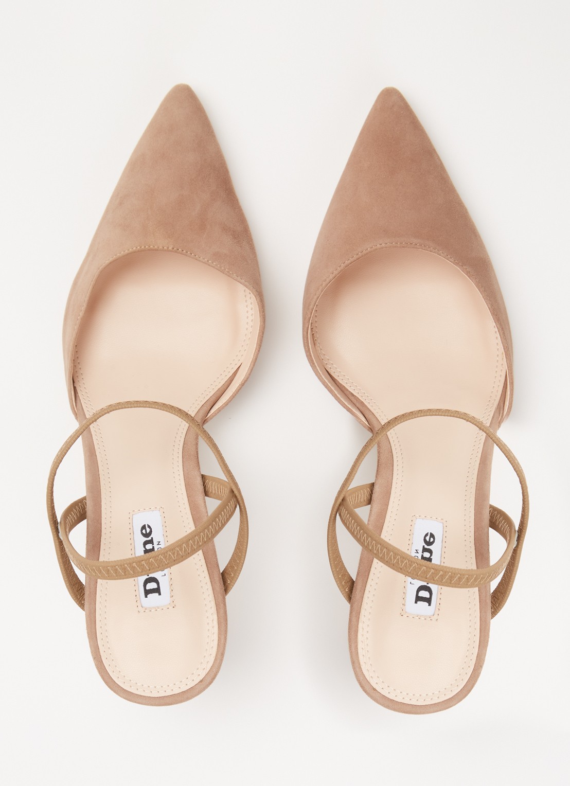 Dune London Classical slingback van leer - detail 2 donkerbeige