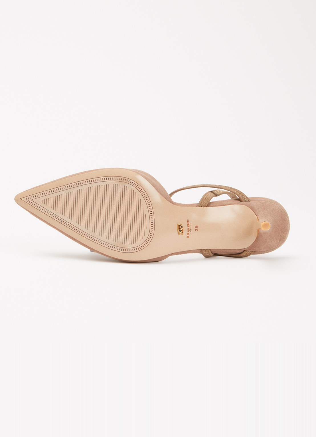 Dune London Classical slingback van leer - detail 3 donkerbeige