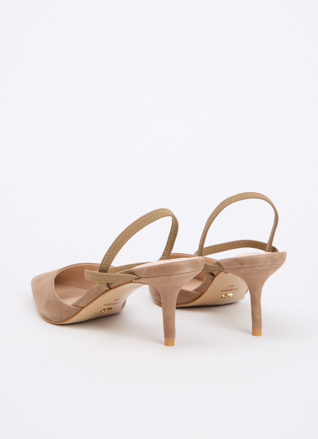 Dune London Classical slingback van leer - achterkant 7 donkerbeige