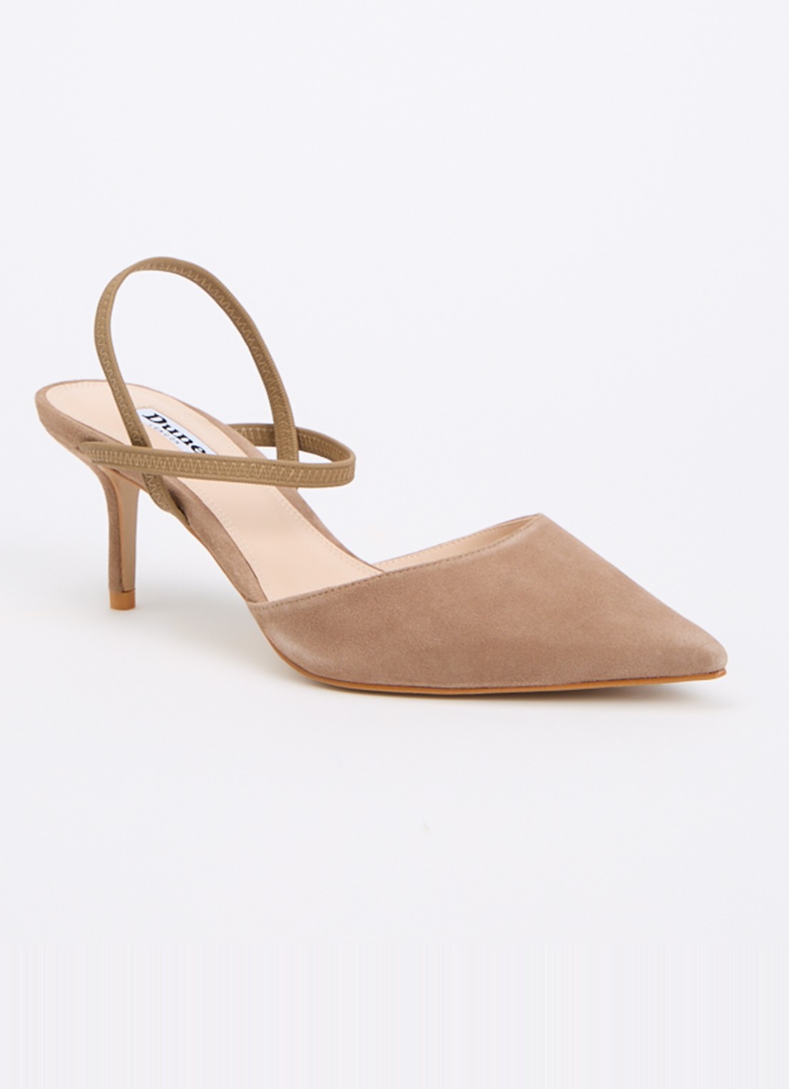 Dune London Classical slingback van leer - voorkant 9 donkerbeige