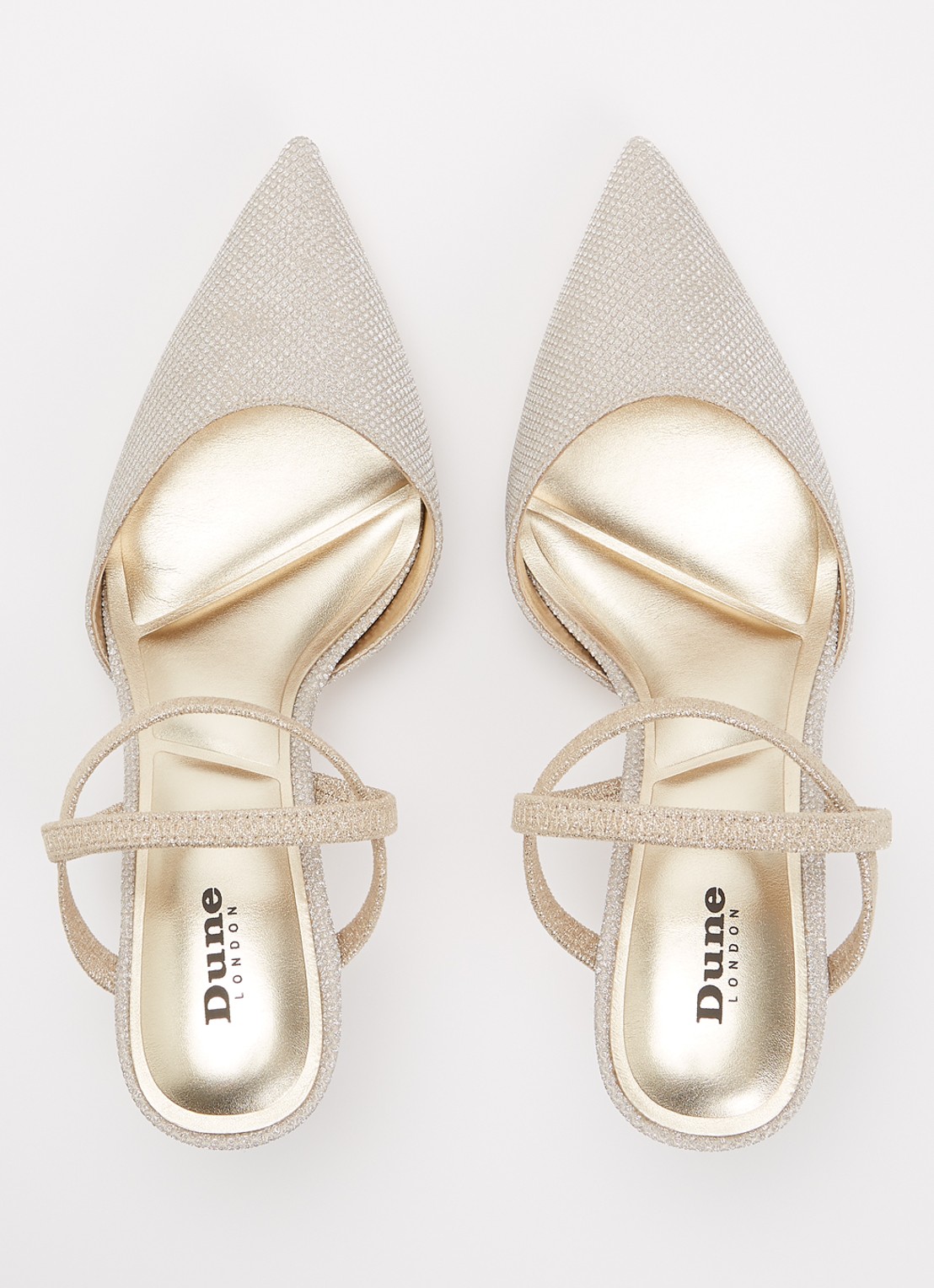 Dune London Classical slingback van leer - detail 3 gold synthetic