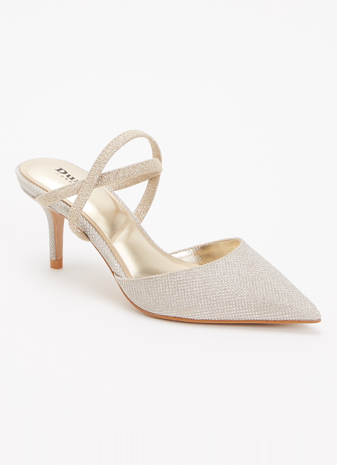 Dune London Classical slingback van leer - voorkant 5 gold synthetic