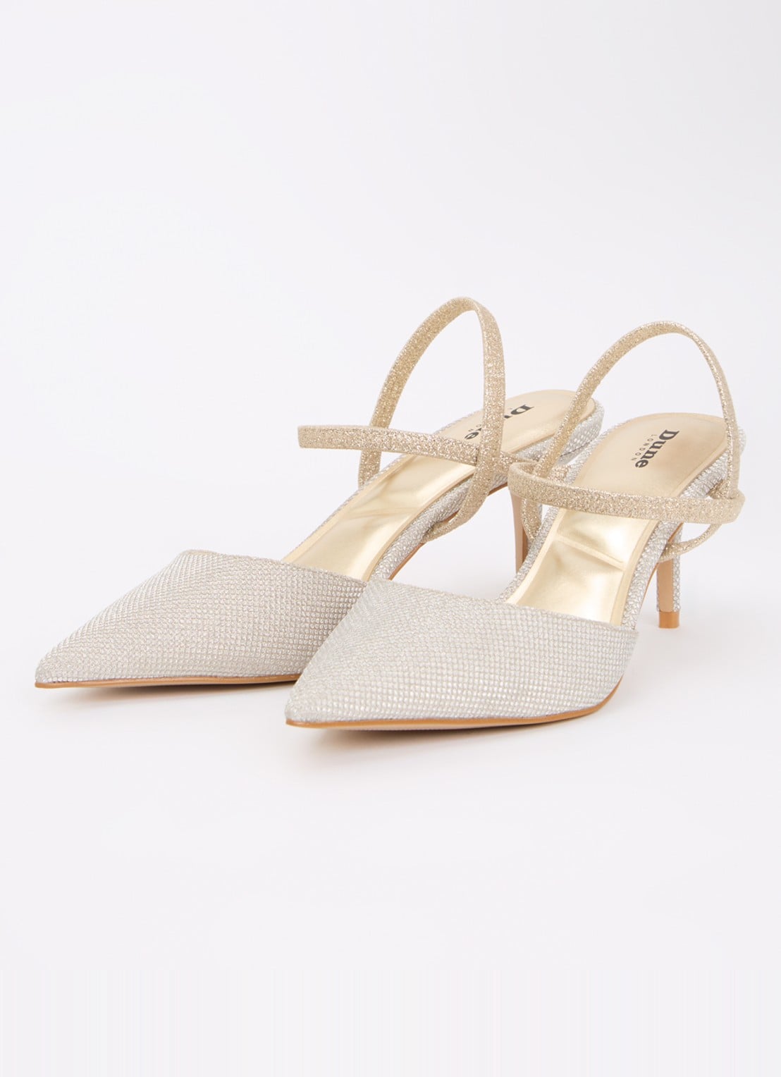 Dune London Classical slingback van leer - detail 3 witgoud