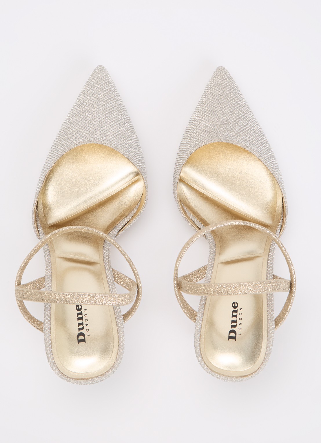 Dune London Classical slingback van leer - detail 4 witgoud