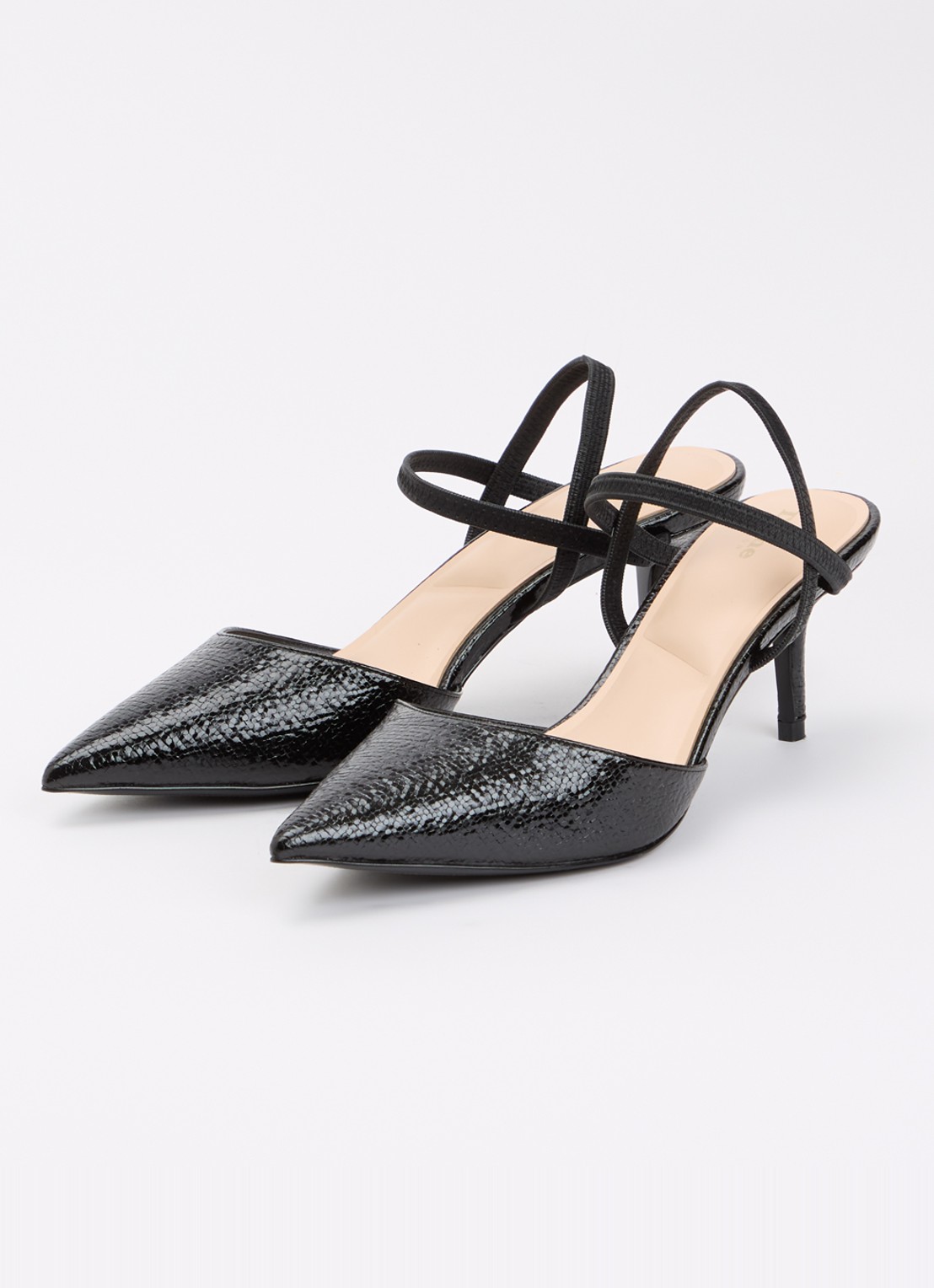 Dune London Classical slingback van leer - detail zwart