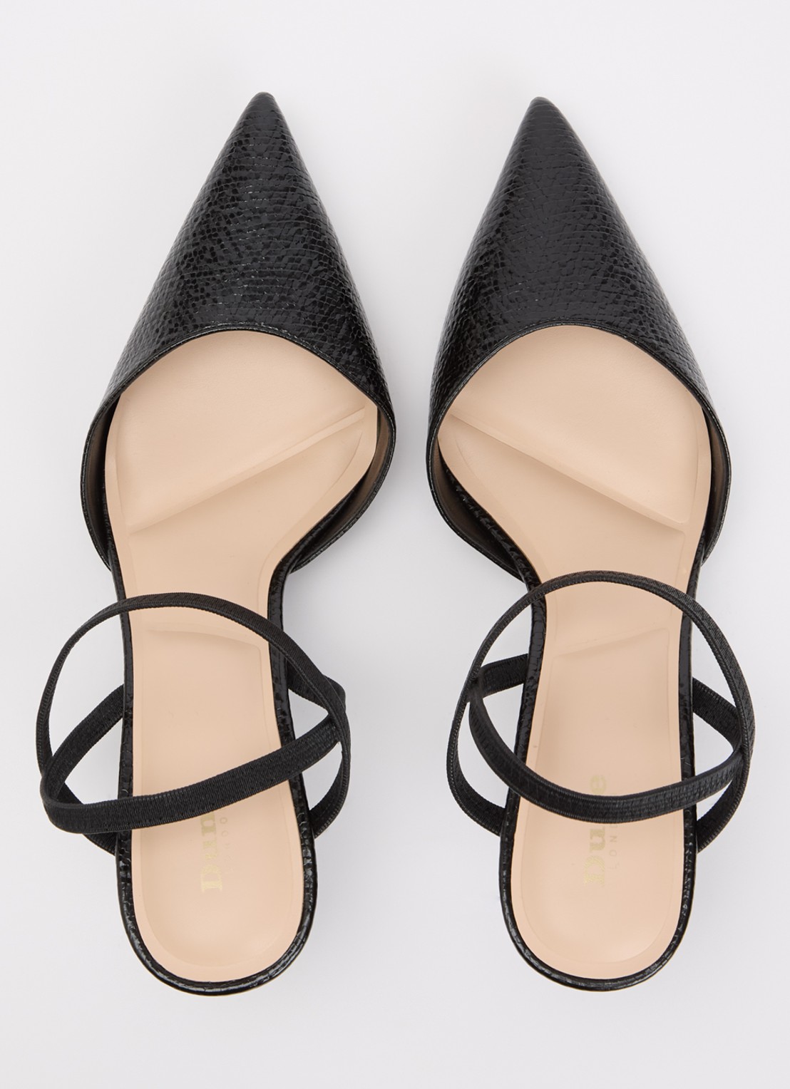 Dune London Classical slingback van leer - detail 2 zwart