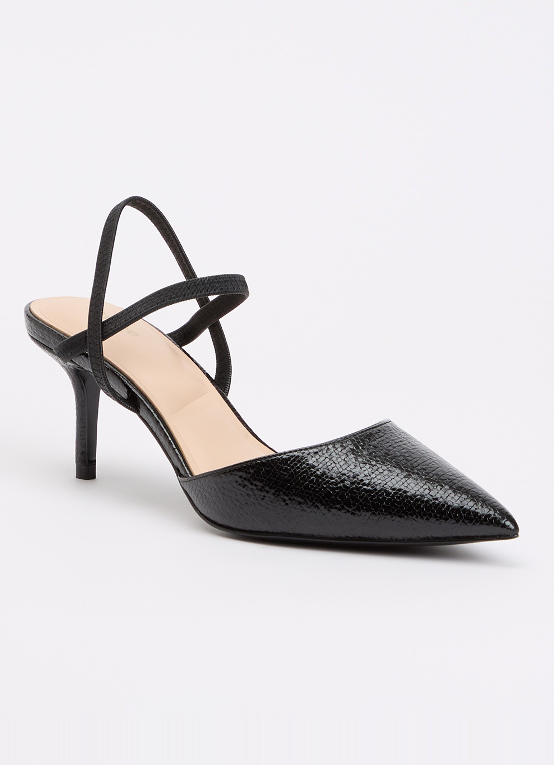 Dune London Classical slingback van leer - voorkant 4 zwart
