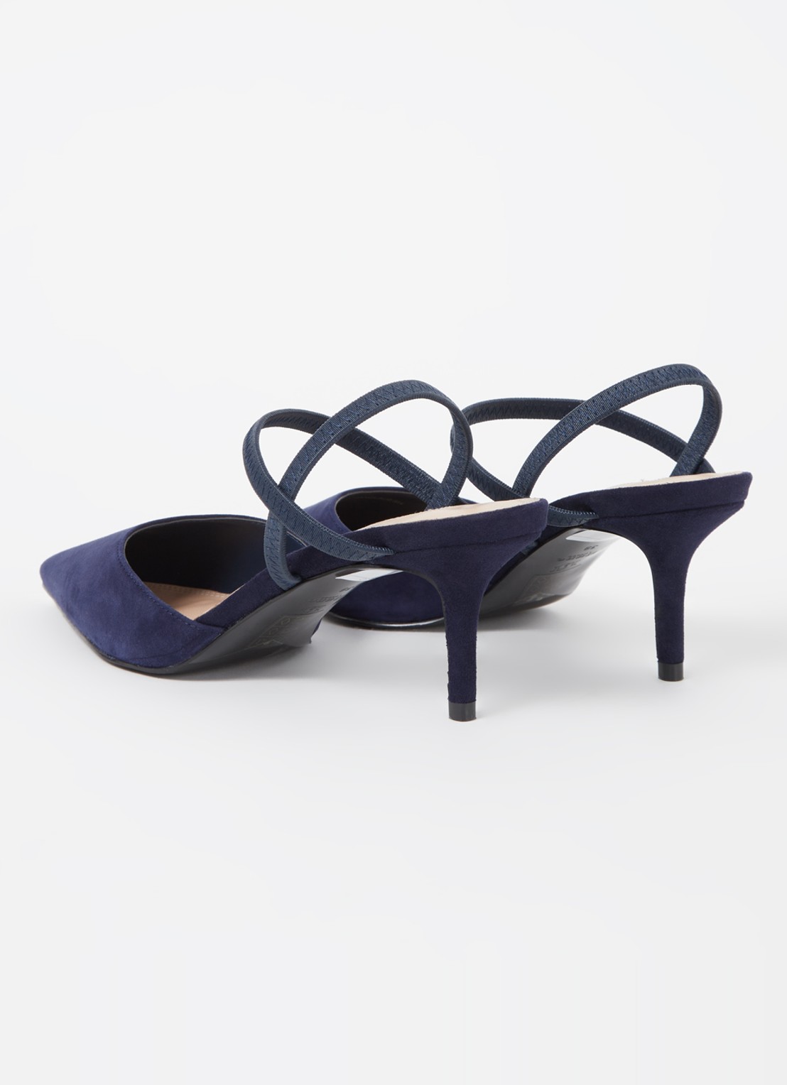 Dune London Classical slingback van leer - achterkant donkerblauw