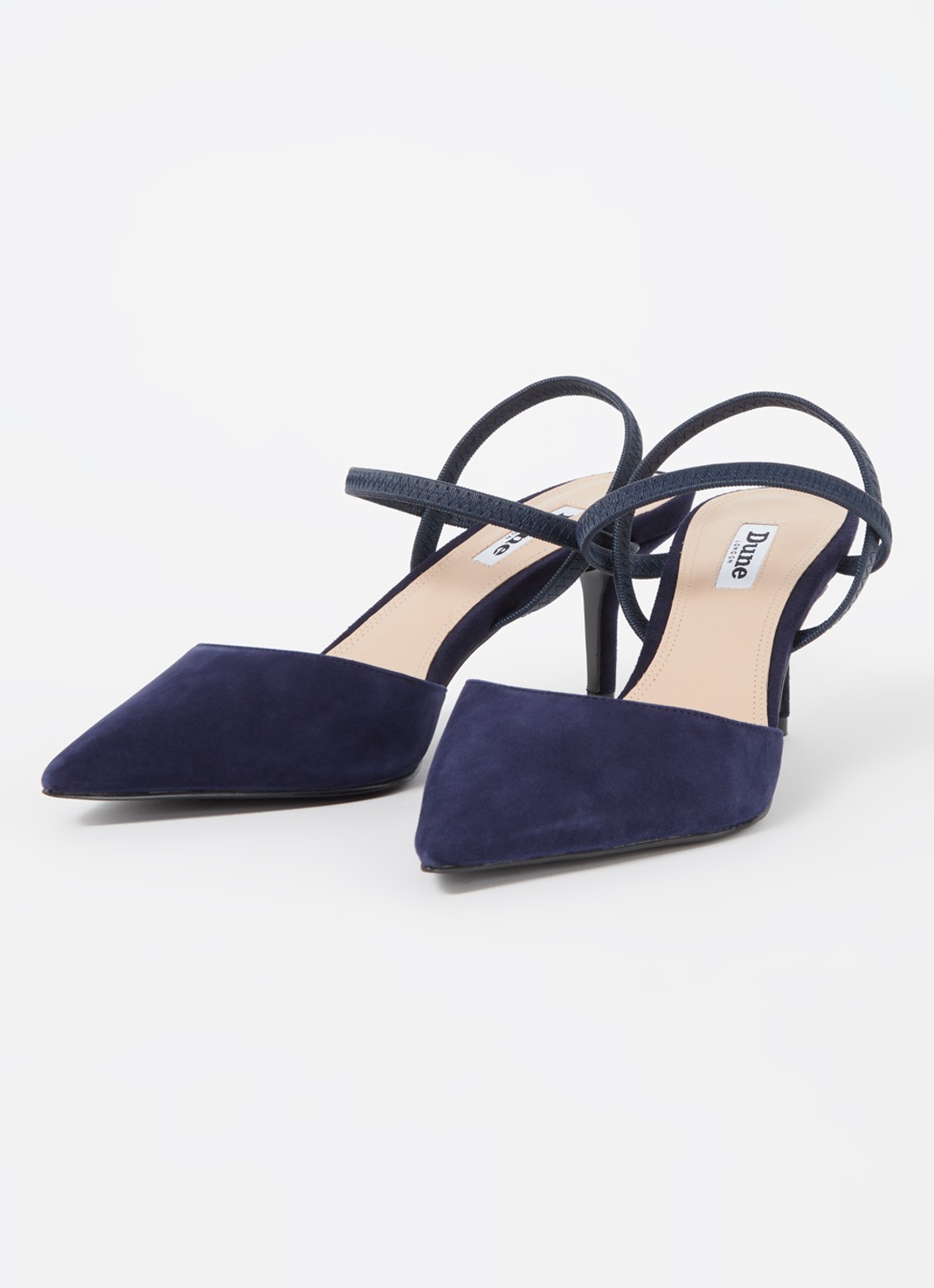 Dune London Classical slingback van leer - detail 3 donkerblauw