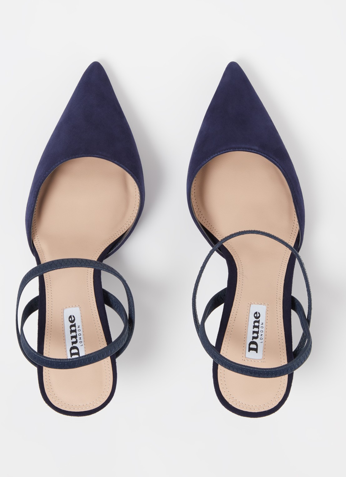 Dune London Classical slingback van leer - detail 4 donkerblauw