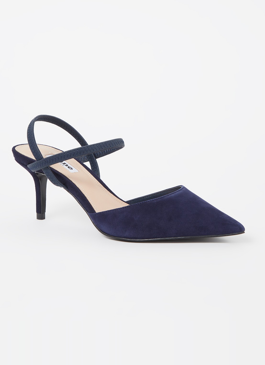 Dune London Classical slingback van leer - voorkant 2 donkerblauw