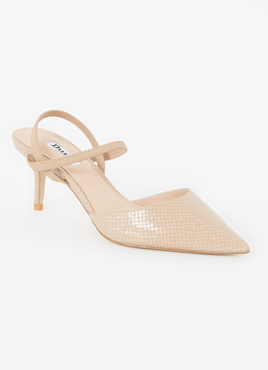 Dune London Classical slingback van leer - voorkant creme