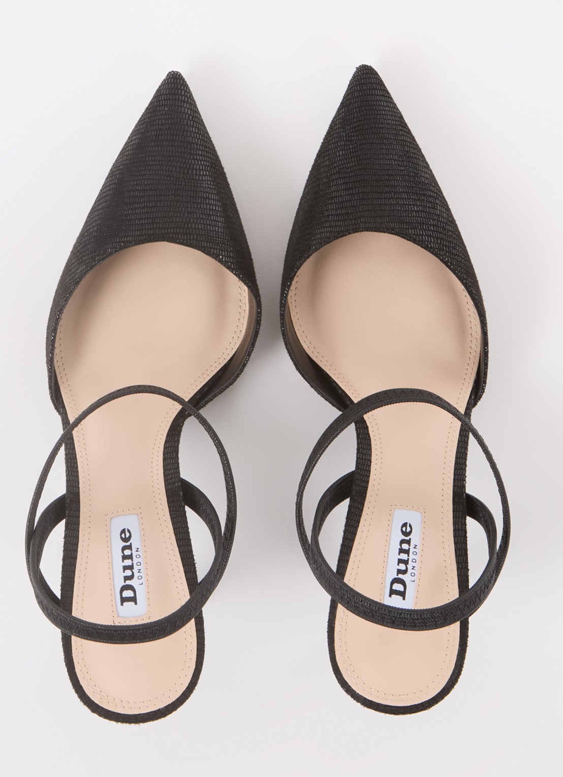 Dune London Classical slingback van leer - detail 2 diepzwart