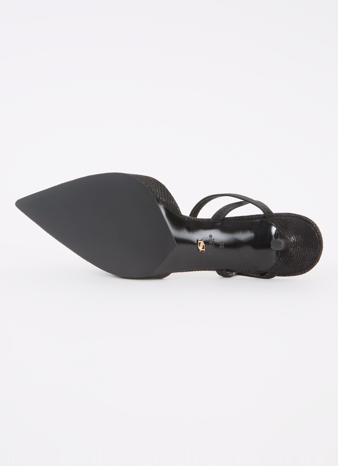Dune London Classical slingback van leer - detail 3 diepzwart