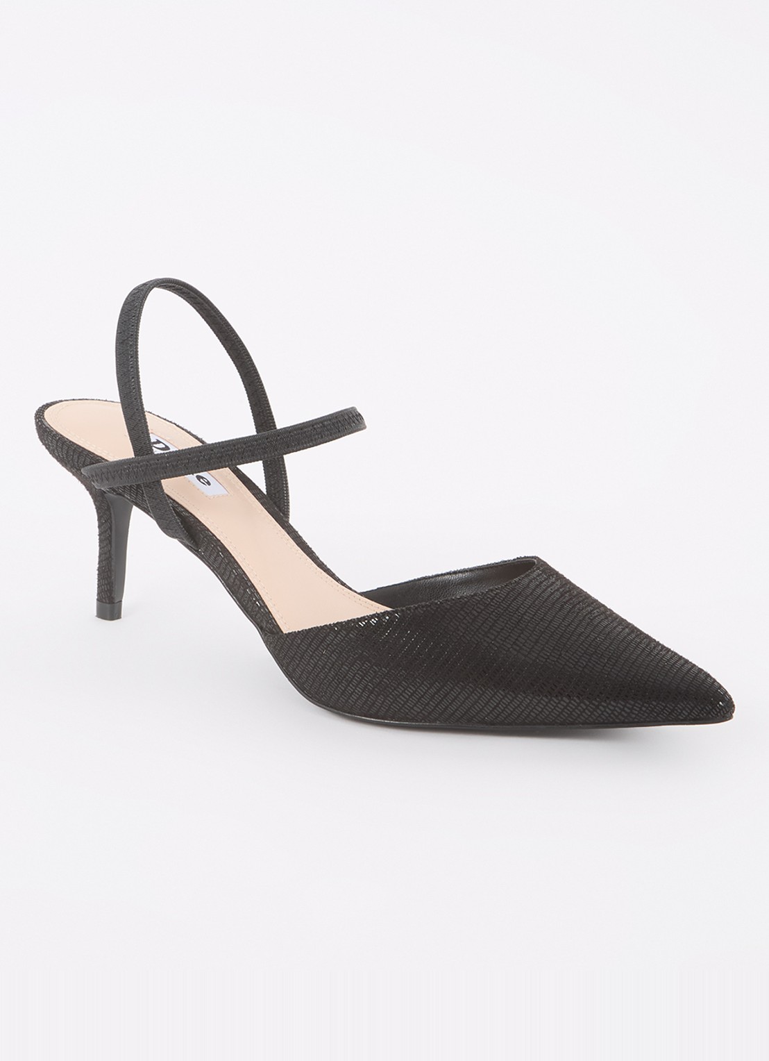 Dune London Classical slingback van leer - voorkant 4 diepzwart