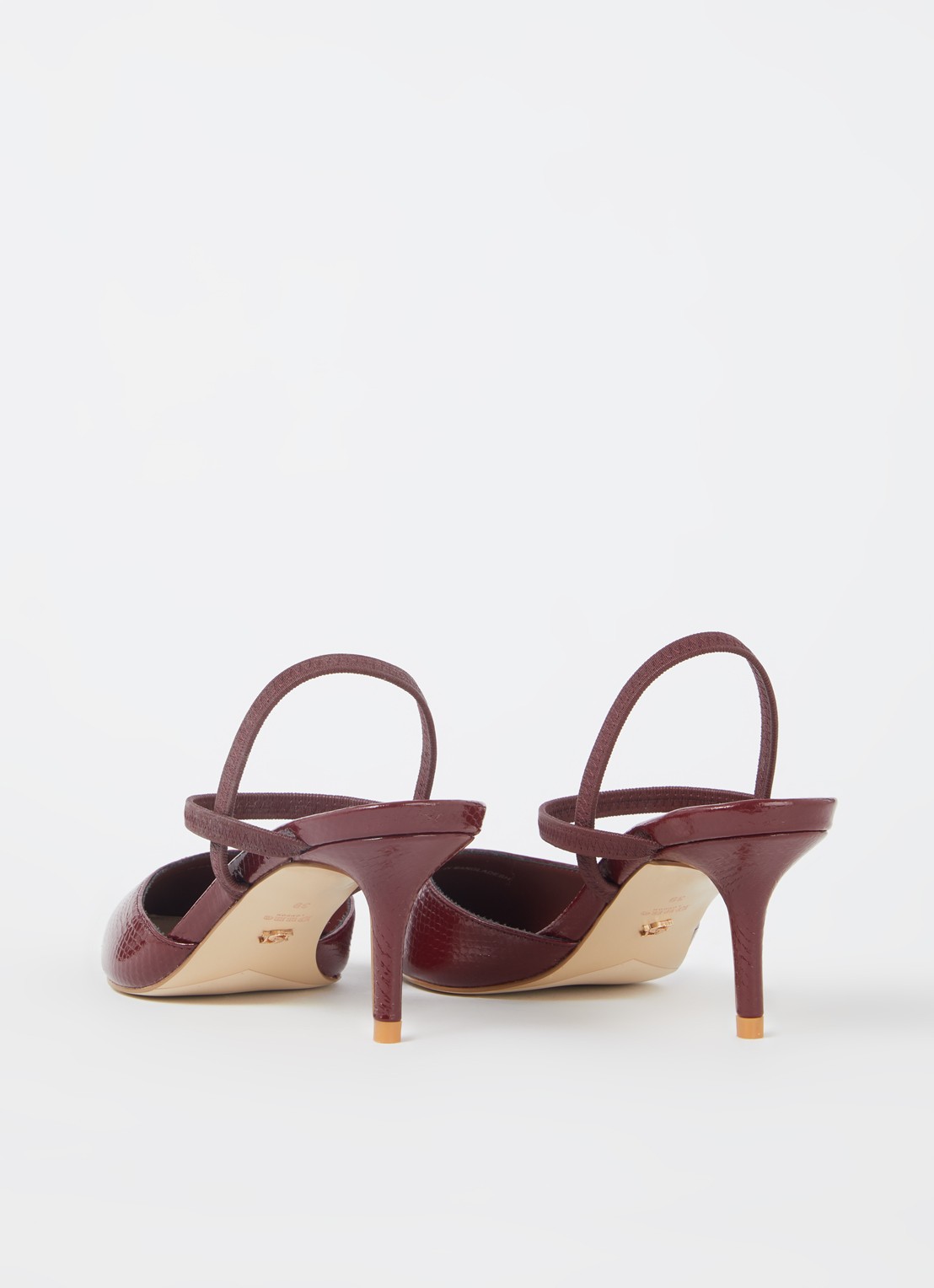 Dune London Classical slingback van leer - achterkant 5 roodbruin