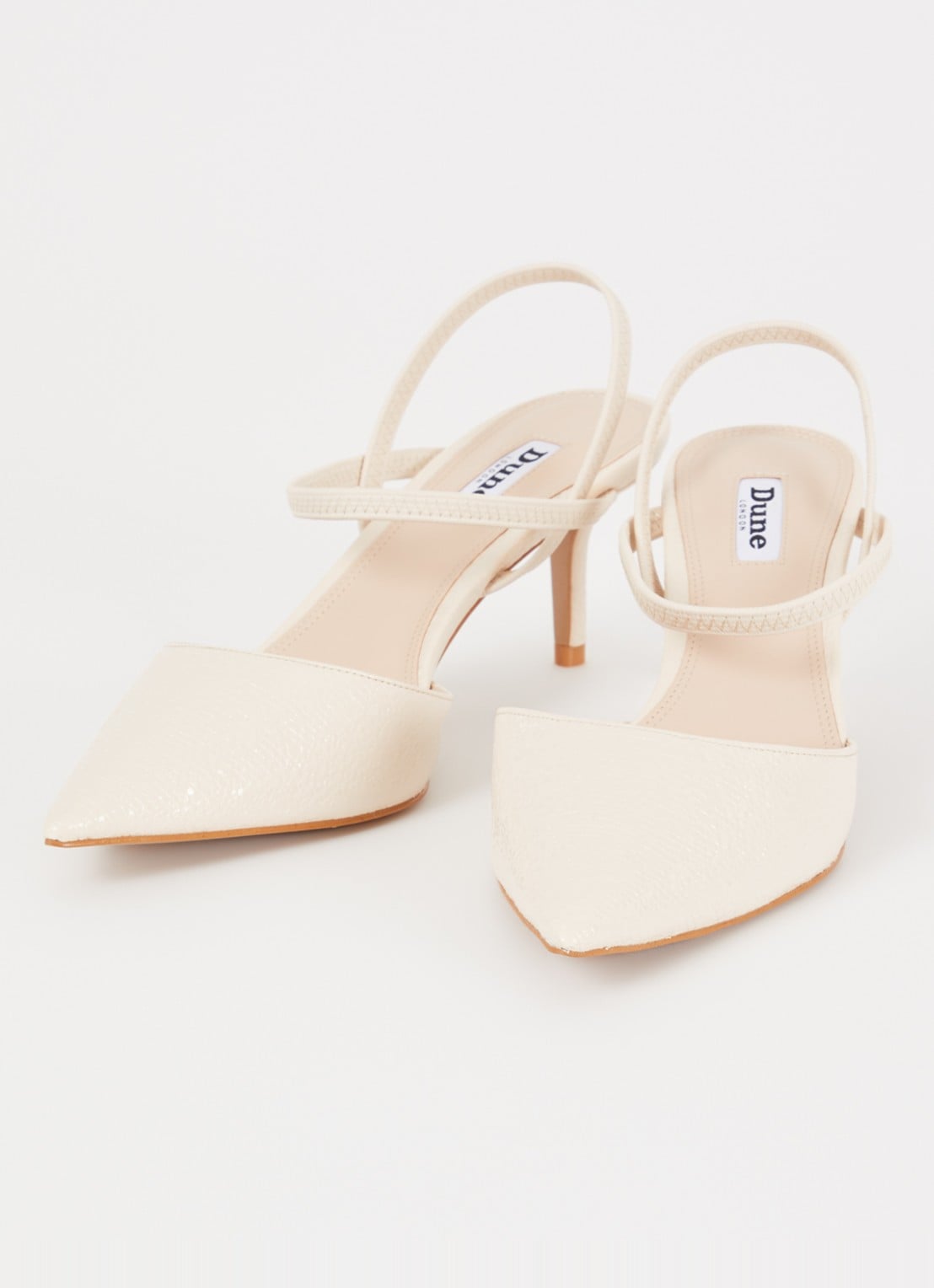 Dune London Classical slingback van leer - detail 3 ivoor