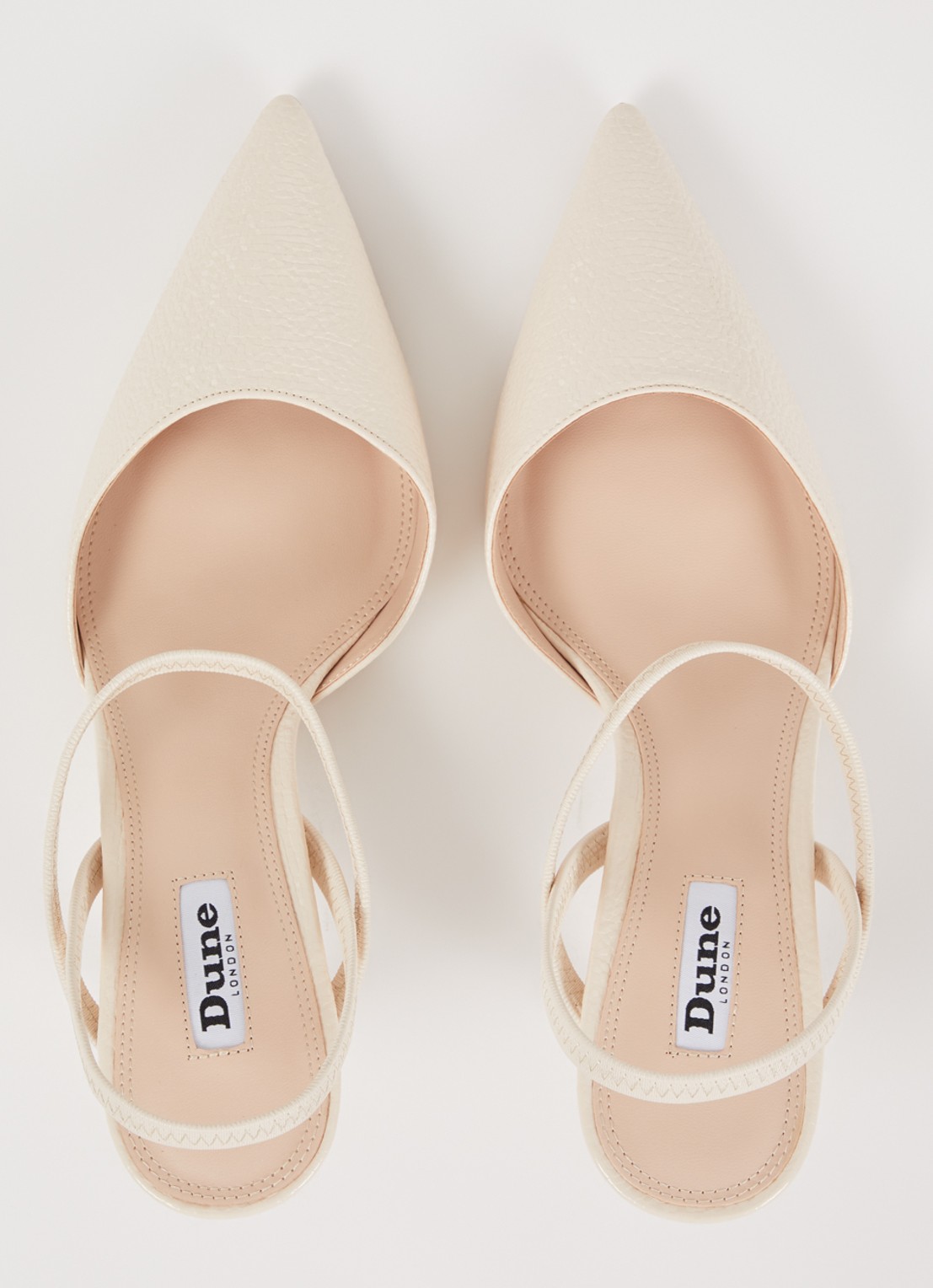 Dune London Classical slingback van leer - detail 4 ivoor
