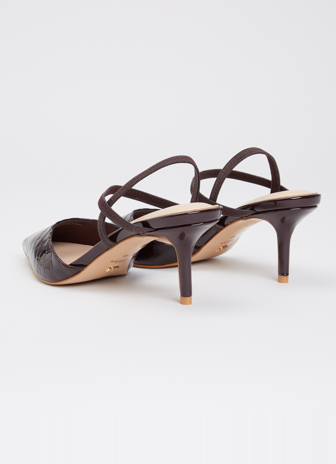 Dune London Classical slingback van leer - achterkant aubergine