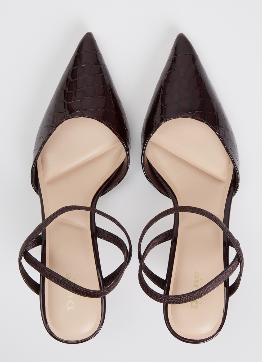 Dune London Classical slingback van leer - detail 4 aubergine