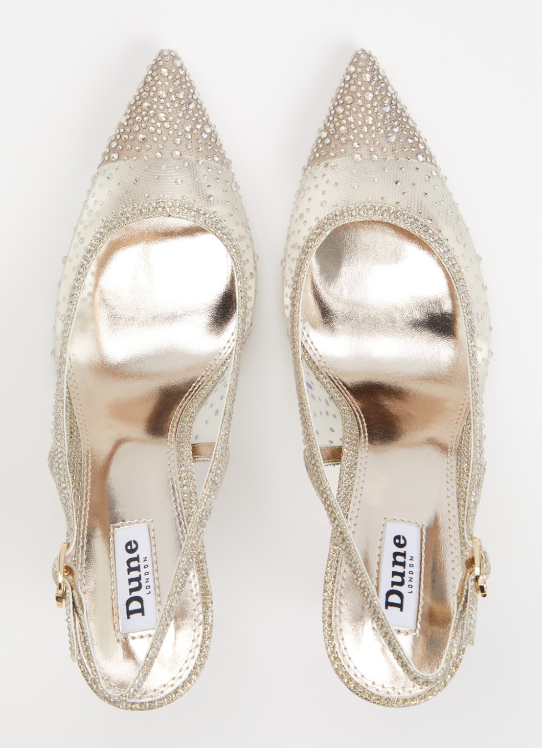 Dune London Compassionate slingback met strass - detail 2 zilver