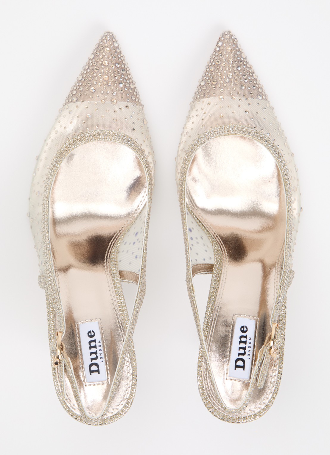 Dune London Compassionate slingback met strass - detail 5 zilver
